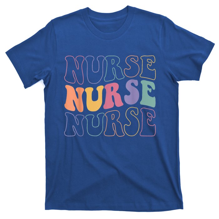 Groovy Nurse Gift School Nurse Rn Icu Er Pediatric Gift T-Shirt