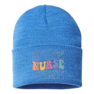 Groovy Nurse Gift School Nurse Rn Icu Er Pediatric Gift Sustainable Knit Beanie