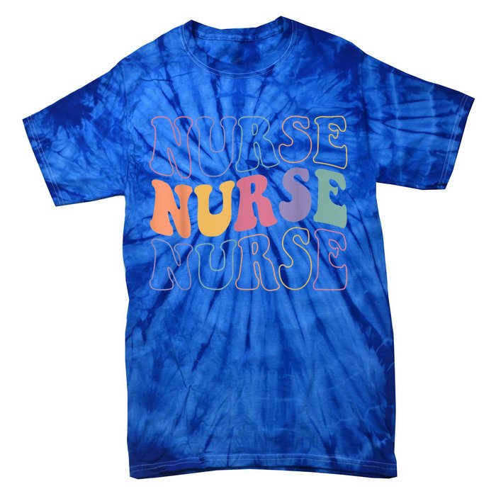 Groovy Nurse Gift School Nurse Rn Icu Er Pediatric Gift Tie-Dye T-Shirt