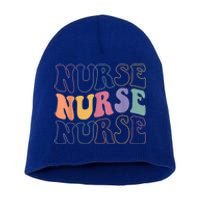 Groovy Nurse Gift School Nurse Rn Icu Er Pediatric Gift Short Acrylic Beanie