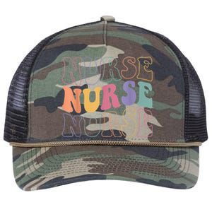 Groovy Nurse Gift School Nurse Rn Icu Er Pediatric Gift Retro Rope Trucker Hat Cap