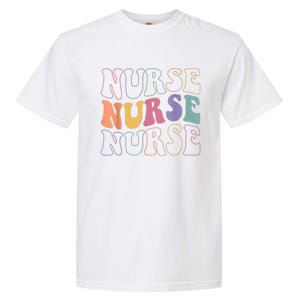 Groovy Nurse Gift School Nurse Rn Icu Er Pediatric Gift Garment-Dyed Heavyweight T-Shirt