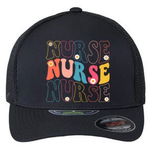 Groovy Nurse Gift School Nurse Rn Icu Er Pediatric Gift Flexfit Unipanel Trucker Cap