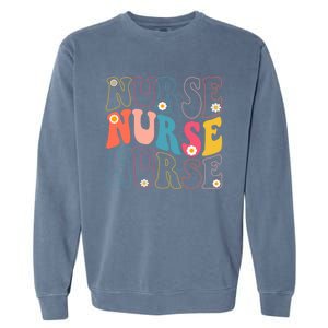 Groovy Nurse Gift School Nurse Rn Icu Er Pediatric Gift Garment-Dyed Sweatshirt