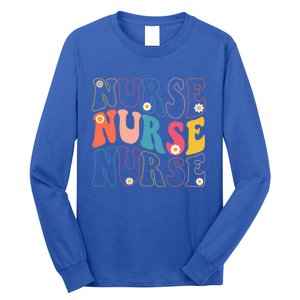 Groovy Nurse Gift School Nurse Rn Icu Er Pediatric Gift Long Sleeve Shirt