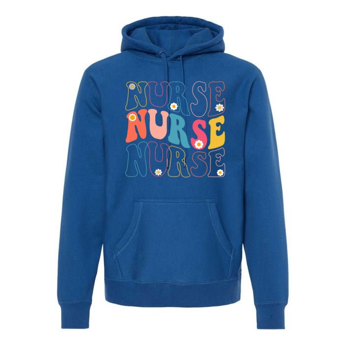 Groovy Nurse Gift School Nurse Rn Icu Er Pediatric Gift Premium Hoodie