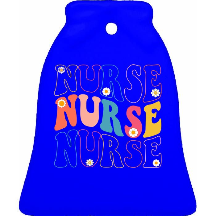 Groovy Nurse Gift School Nurse Rn Icu Er Pediatric Gift Ceramic Bell Ornament