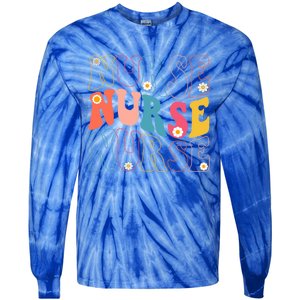 Groovy Nurse Gift School Nurse Rn Icu Er Pediatric Gift Tie-Dye Long Sleeve Shirt