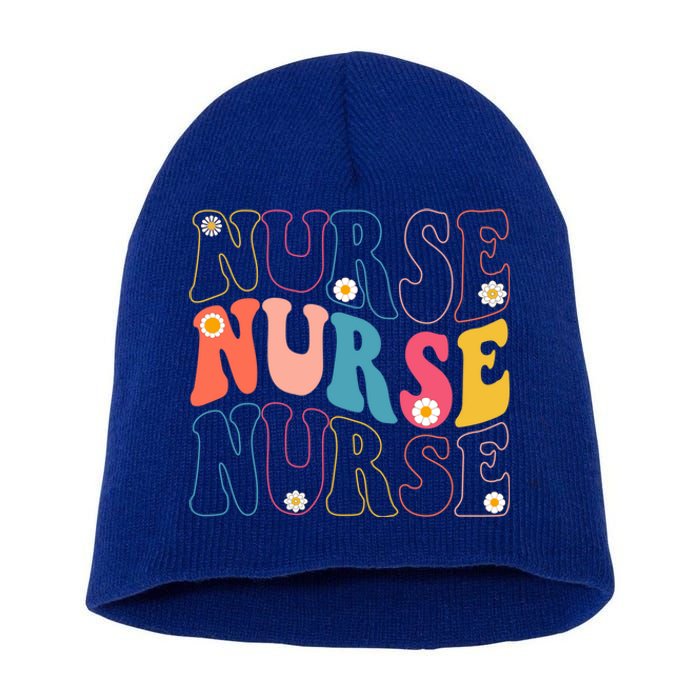 Groovy Nurse Gift School Nurse Rn Icu Er Pediatric Gift Short Acrylic Beanie