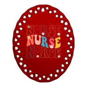 Groovy Nurse Gift School Nurse Rn Icu Er Pediatric Gift Ceramic Oval Ornament