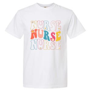 Groovy Nurse Gift School Nurse Rn Icu Er Pediatric Gift Garment-Dyed Heavyweight T-Shirt