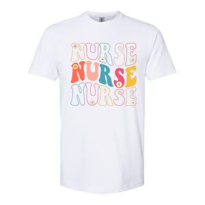 Groovy Nurse Gift School Nurse Rn Icu Er Pediatric Gift Softstyle CVC T-Shirt