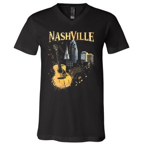 Guitar Nashville V-Neck T-Shirt