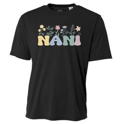 Groovy Nani Grandmother Flowers Nani Grandma Cooling Performance Crew T-Shirt