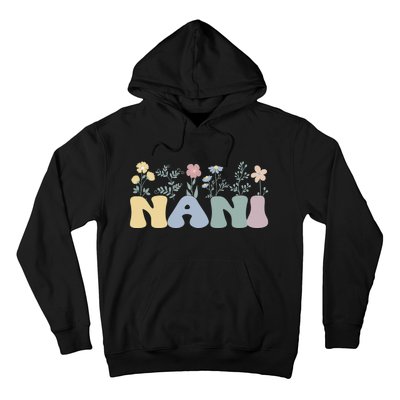 Groovy Nani Grandmother Flowers Nani Grandma Hoodie