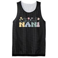 Groovy Nani Grandmother Flowers Nani Grandma Mesh Reversible Basketball Jersey Tank