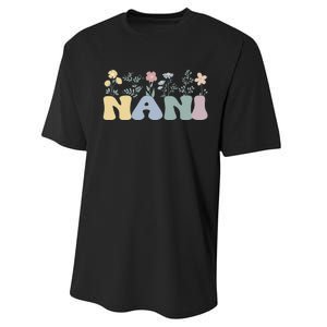 Groovy Nani Grandmother Flowers Nani Grandma Performance Sprint T-Shirt