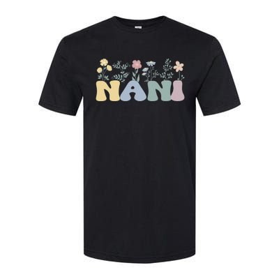 Groovy Nani Grandmother Flowers Nani Grandma Softstyle CVC T-Shirt