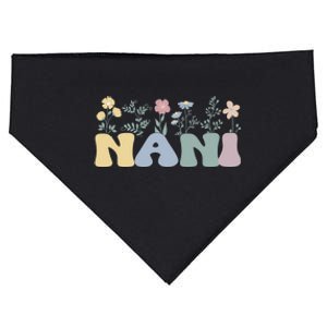 Groovy Nani Grandmother Flowers Nani Grandma USA-Made Doggie Bandana