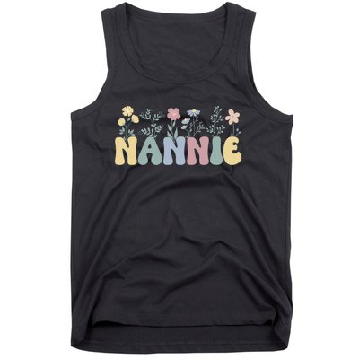 Groovy Nannie Grandmother Flowers Nannie Grandma Tank Top