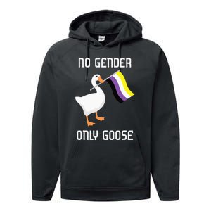 Goose No Gender Pride Flag Lgbtq Gay Performance Fleece Hoodie