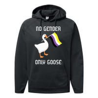 Goose No Gender Pride Flag Lgbtq Gay Performance Fleece Hoodie