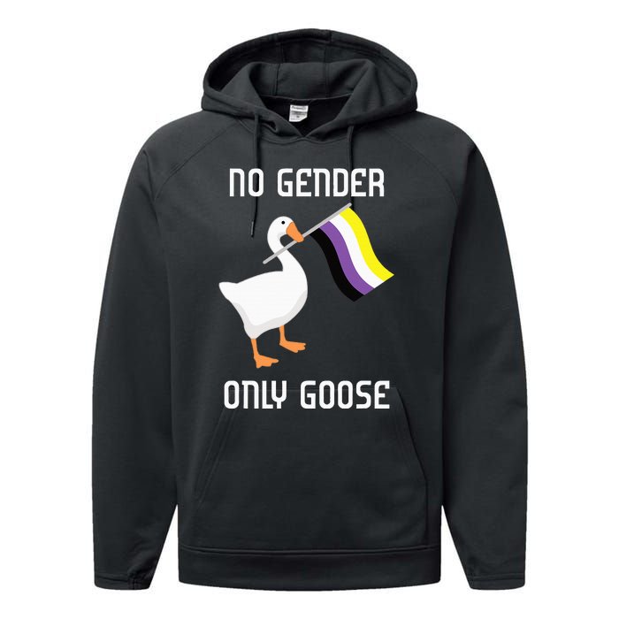 Goose No Gender Pride Flag Lgbtq Gay Performance Fleece Hoodie