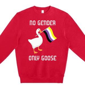 Goose No Gender Pride Flag Lgbtq Gay Premium Crewneck Sweatshirt