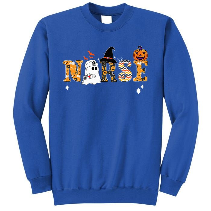 Ghost Nurses Halloween Crew Funny Costume Tall Sweatshirt