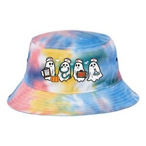 Ghost Nurses Halloween Crew Funny Costume Scrub Top Tie Dye Newport Bucket Hat