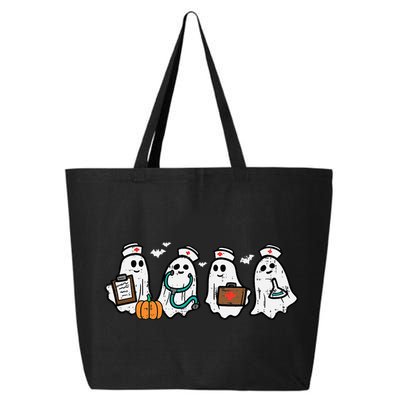 Ghost Nurses Halloween Crew Funny Costume Scrub Top 25L Jumbo Tote