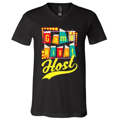 Game Night Host Family Board Game Trivia Night V-Neck T-Shirt