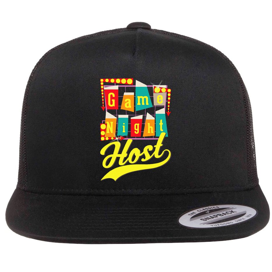 Game Night Host Family Board Game Trivia Night Flat Bill Trucker Hat