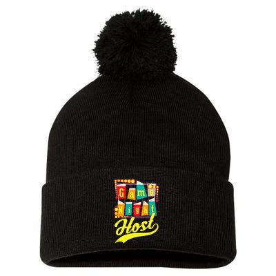 Game Night Host Family Board Game Trivia Night Pom Pom 12in Knit Beanie
