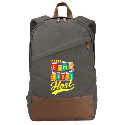 Game Night Host Family Board Game Trivia Night Cotton Canvas Backpack