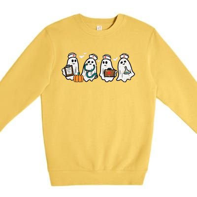 Ghost Nurses Halloween Crew Funny Costume Premium Crewneck Sweatshirt