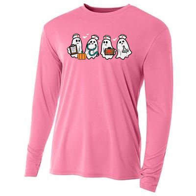 Ghost Nurses Halloween Crew Funny Costume Cooling Performance Long Sleeve Crew