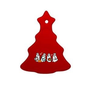 Ghost Nurses Halloween Crew Funny Costume Ceramic Tree Ornament