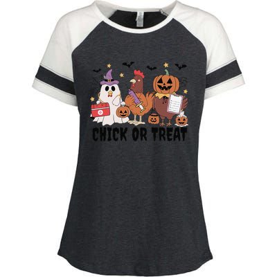 Ghost Nurse Halloween Chick Or Treat Er Nurse Spooky Nurse Enza Ladies Jersey Colorblock Tee