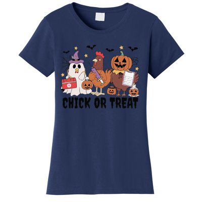 Ghost Nurse Halloween Chick Or Treat Er Nurse Spooky Nurse Women's T-Shirt