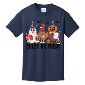 Ghost Nurse Halloween Chick Or Treat Er Nurse Spooky Nurse Kids T-Shirt