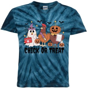 Ghost Nurse Halloween Chick Or Treat Er Nurse Spooky Nurse Kids Tie-Dye T-Shirt