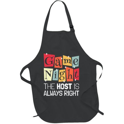 Game Night Host I The Host Is Always Right I Game Night Full-Length Apron With Pockets