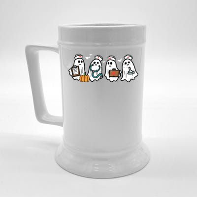 Ghost Nurses Halloween Crew Funny Costume Scrub Beer Stein