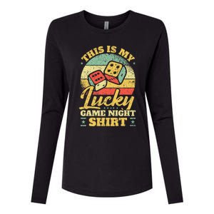 Game Night Host I Lucky Board Game Night Womens Cotton Relaxed Long Sleeve T-Shirt