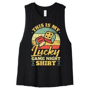 Game Night Host I Lucky Board Game Night Women's Racerback Cropped Tank