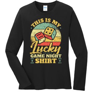 Game Night Host I Lucky Board Game Night Ladies Long Sleeve Shirt