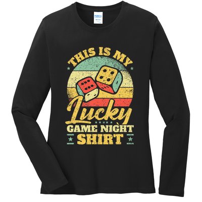 Game Night Host I Lucky Board Game Night Ladies Long Sleeve Shirt
