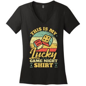 Game Night Host I Lucky Board Game Night Women's V-Neck T-Shirt