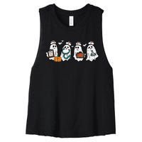 Ghost Nurses Halloween Crew Funny Costume Women's Racerback Cropped Tank